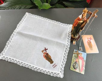 Saint Helena prayer card, Saint Helena Scapular and Handkerchief kit, devotional prayer altar, Saint Helena Protection against Demons, Gift