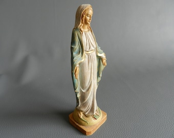 Immaculate Conception Miraculous Virgin Statue, Madonna Our Lady of Miracles, Miraculous Virgin Mary, Resin Marble Powder 18cm 7.09 inch