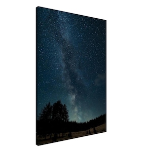 Galaxy Over Pines – Milky Way Night Sky Wall Art