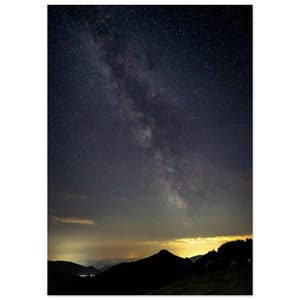 Milky Way Above the Horizon – Starry Landscape Wall Art