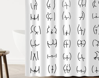 Butt Shower Curtain, Funny Shower Curtain, Aesthetic Shower Curtain, Modern Bathroom Decor