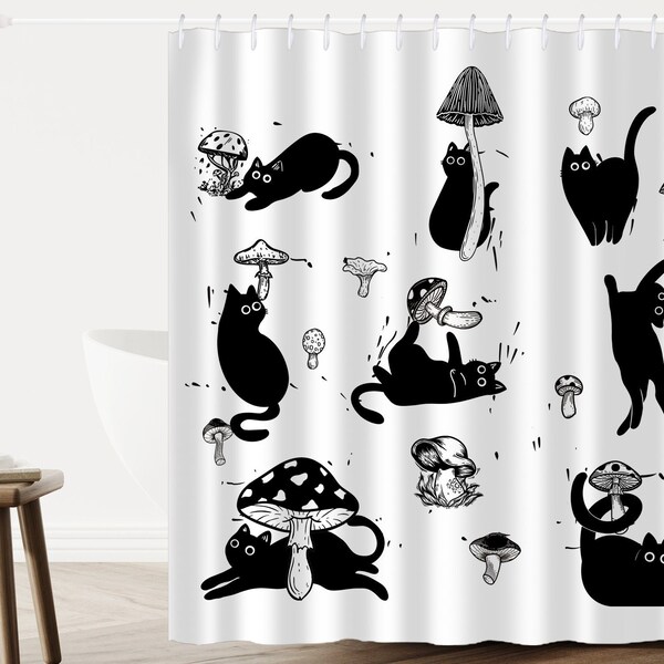 Cat Shower Curtain Etsy