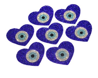 5Pcs Evil Eye Rhinestone Patches, Eye Rhinestones Patches, Iron On Patches for DIY Patch Applique Bag Coat Crafts