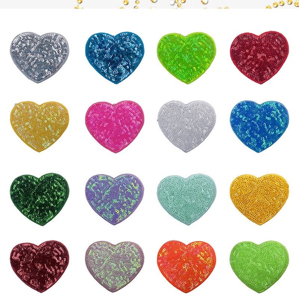 Sequin Heart Patch, Sequin Color Love Embroidery Patch, Sequins Iron On Patches for DIY Patch Applique Bag Coat Crafts