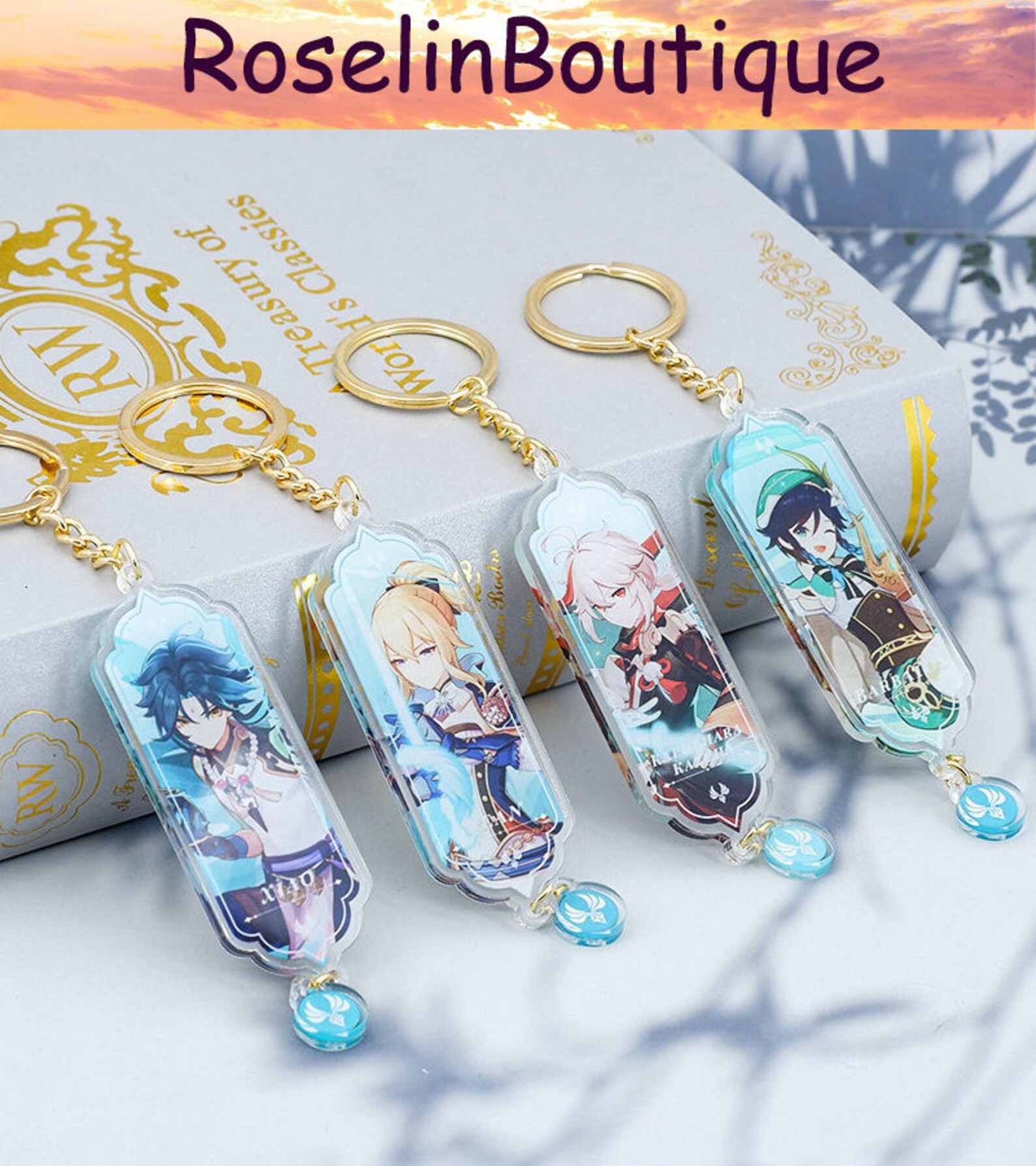 Genshin Acrylic Keychain Genshin Imapct Keychain Genshin Etsy