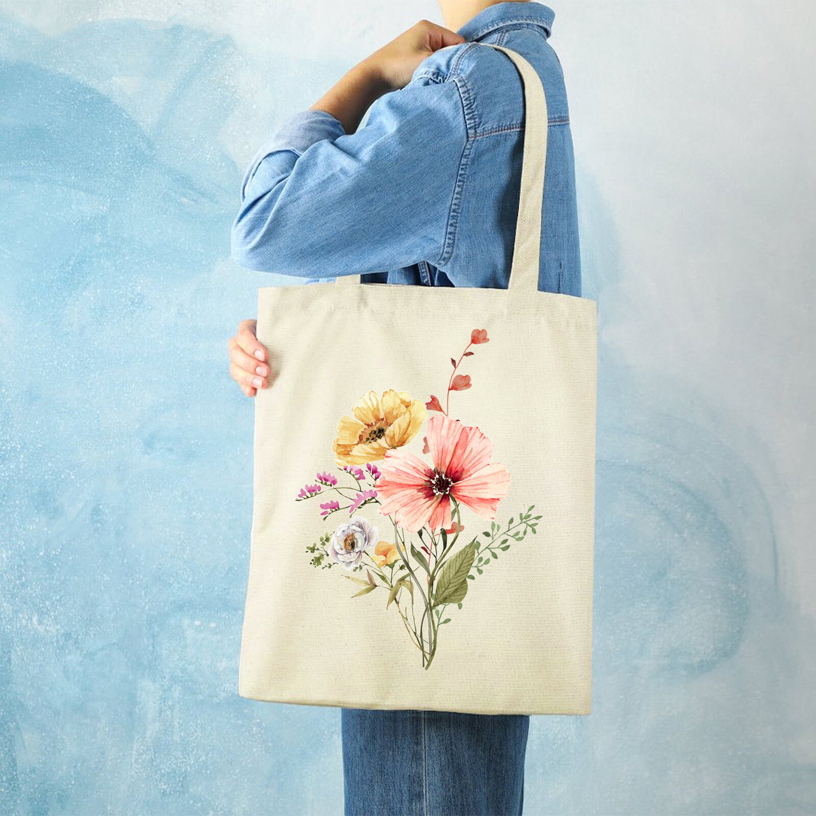 Alice in Wonderland Wildflower Art Print Tote Bag by Paper Moon