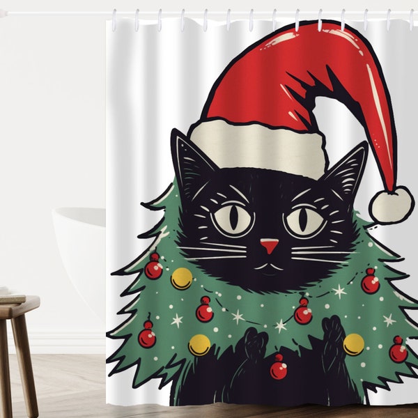 Christmas Shower Curtain Etsy