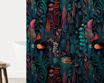 Tropical Shower Curtain, Botanical Shower Curtain, Aesthetic Shower Curtain, Boho  Bathroom Décor