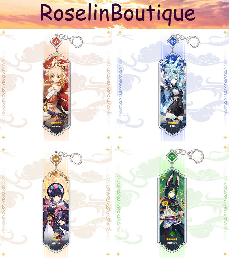 Genshin Key Chain Genshin Imapct Keychain Genshin Keychain Etsy