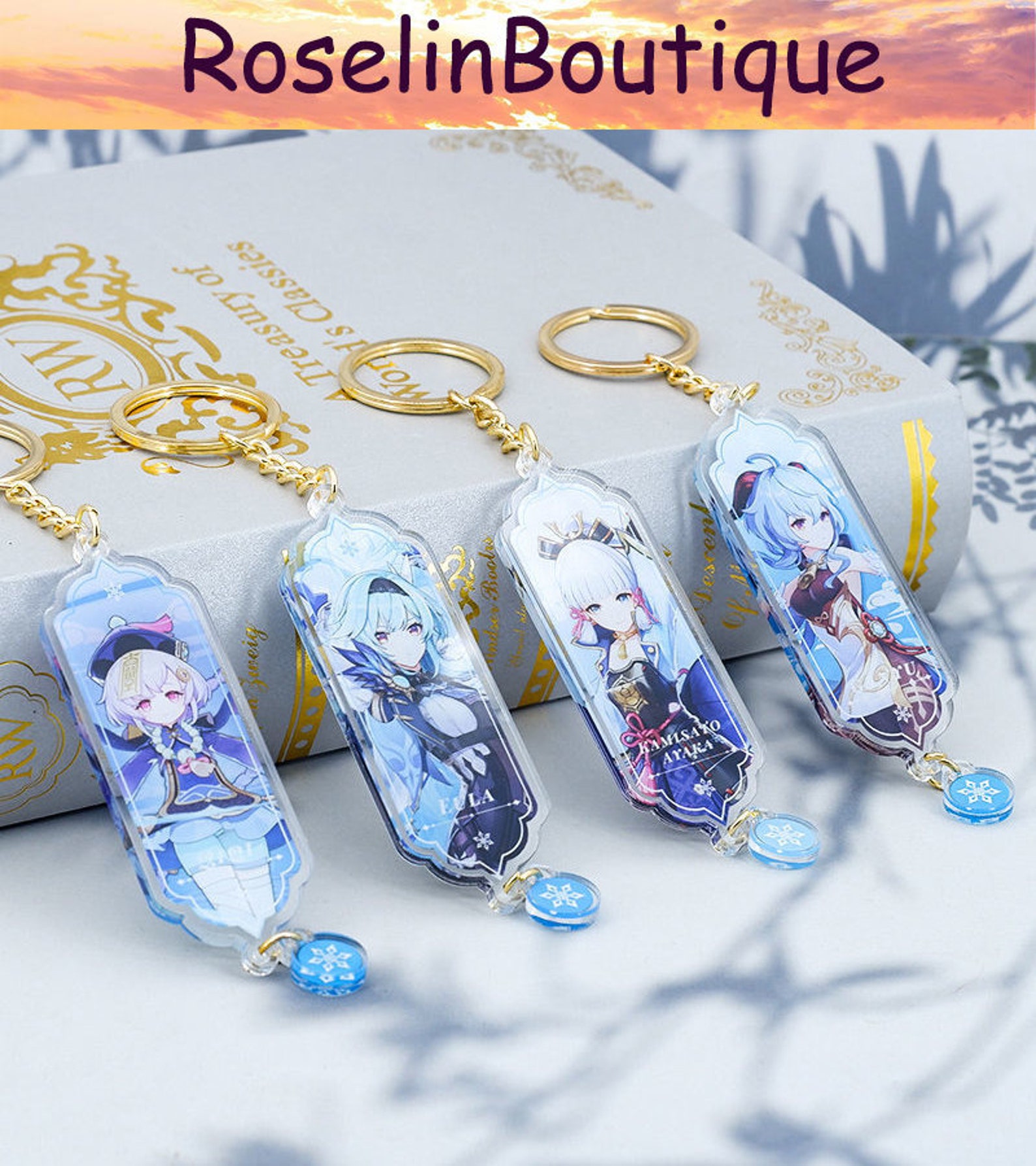 Genshin Acrylic Keychain Genshin Imapct Keychain Genshin Etsy