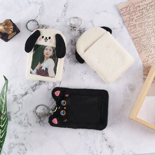 Plush Card Holder Kawaii Cat Dog Photo Card Holder Photocard Etsy
