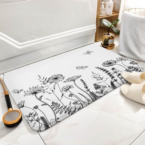 TRUEDAYS Boho Absorbent Bath Mat with Non Slip Backing - Mid
