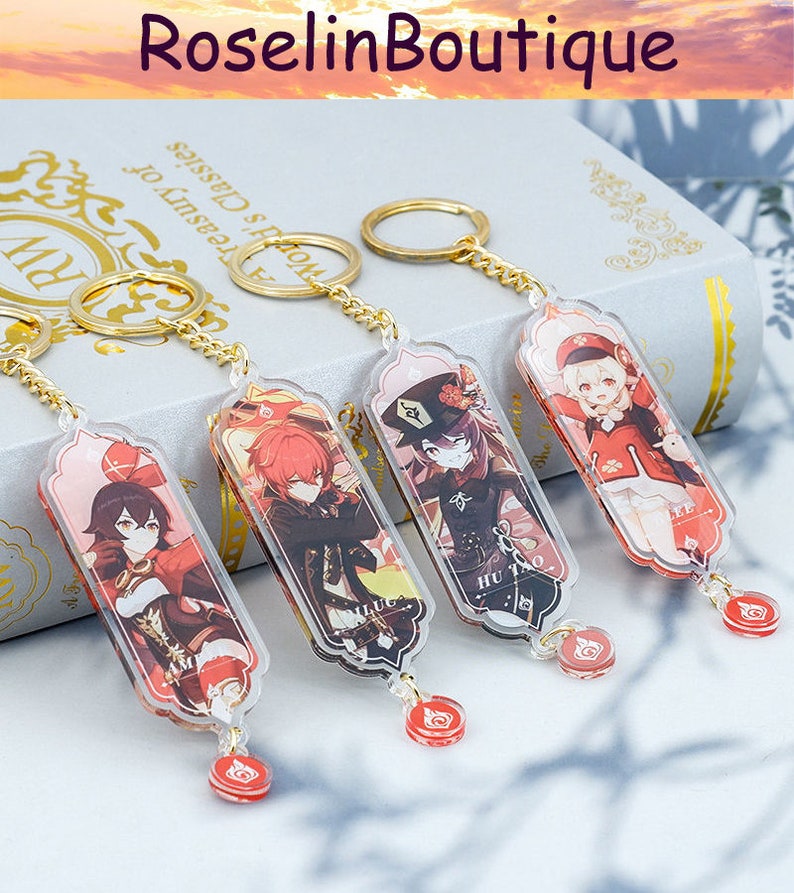 Genshin Acrylic Keychain Genshin Imapct Keychain Genshin Etsy Nederland