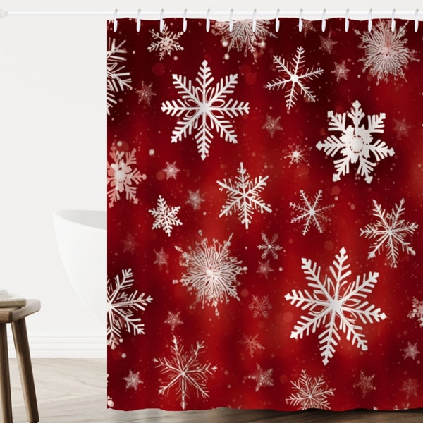 Snowflake Shower Curtain Etsy