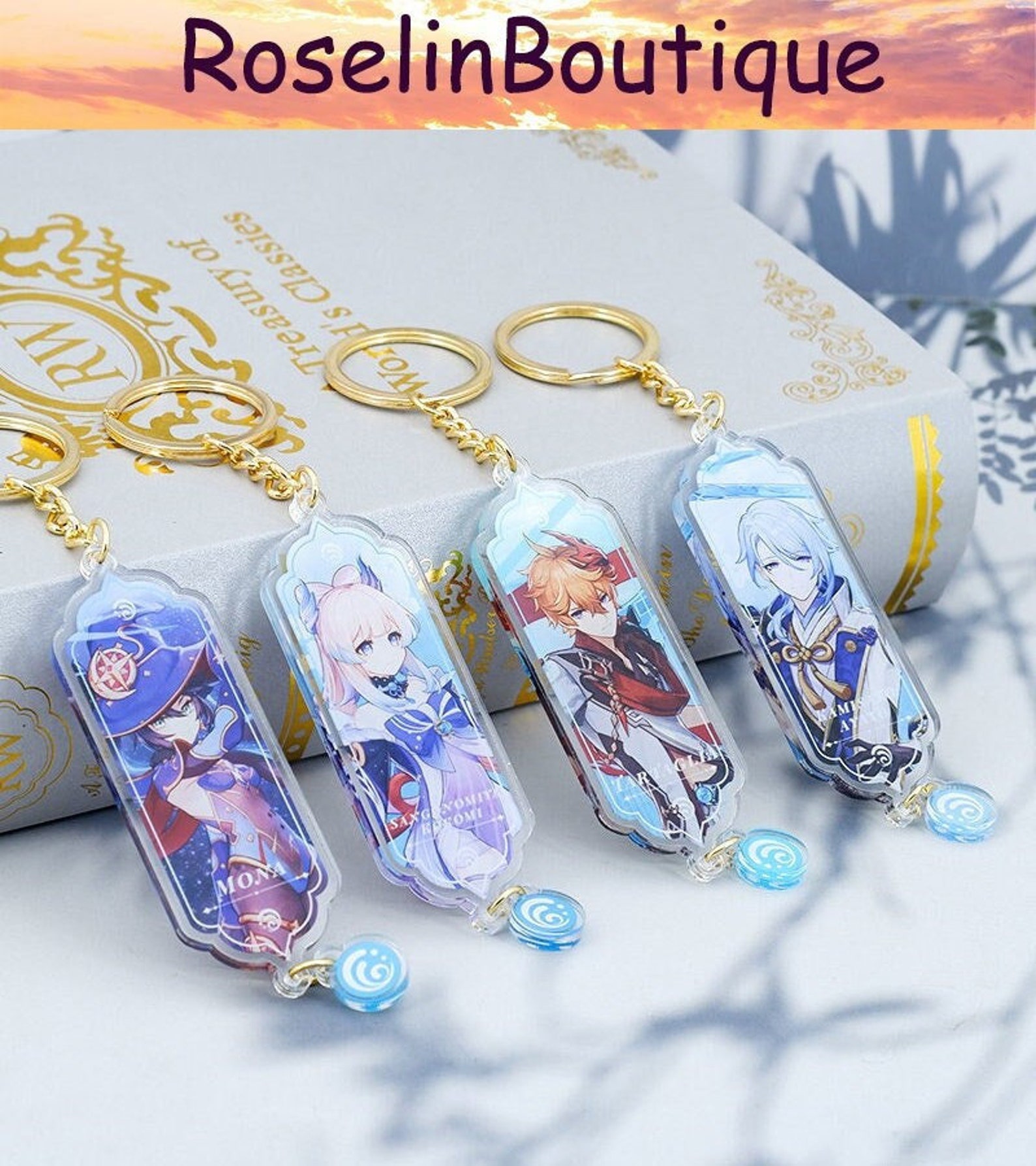 Genshin Acrylic Keychain Genshin Imapct Keychain Genshin Etsy