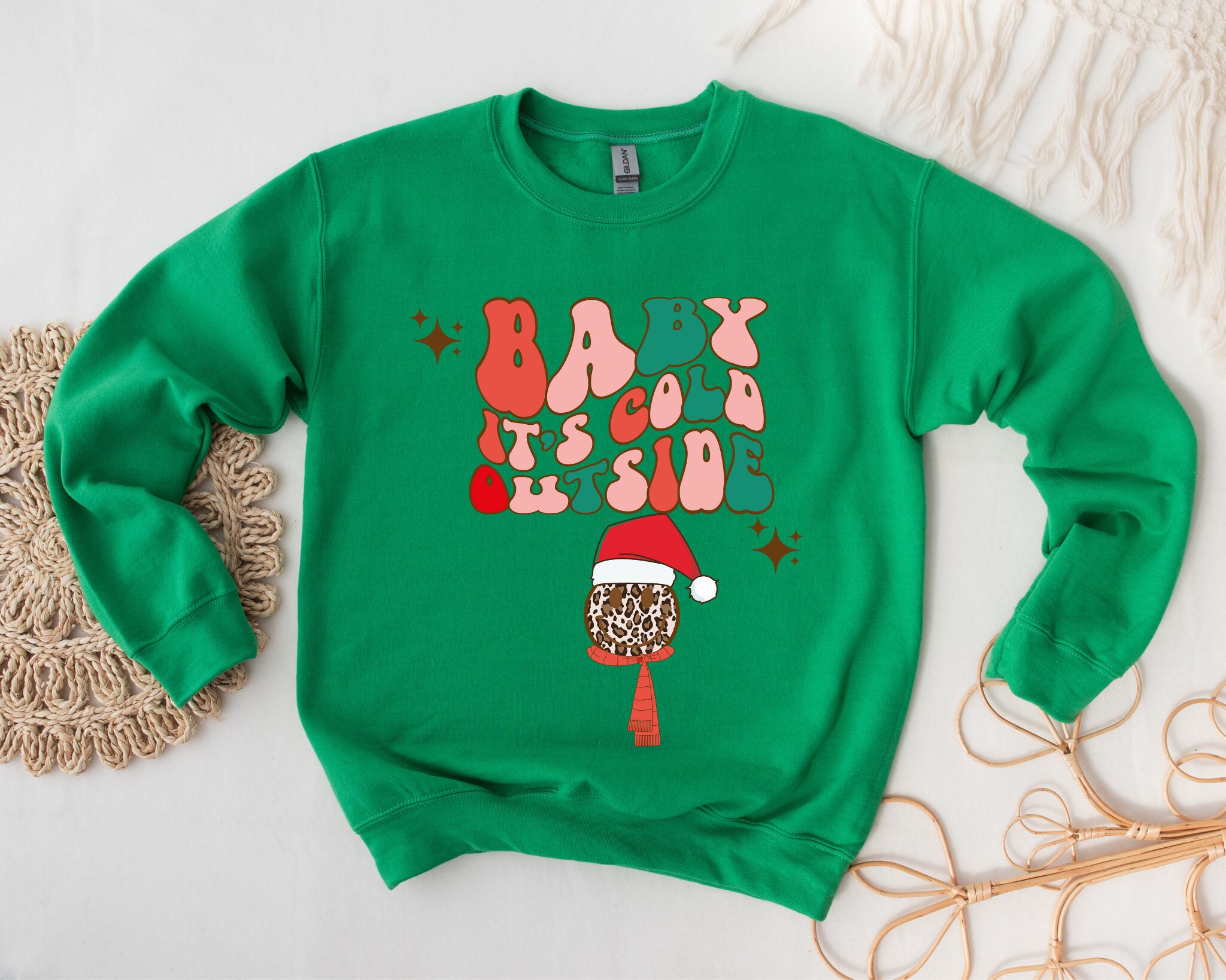 Discover Baby Its Cold Outside Sweatshirt, Retro Christmas Gift Sweater, Vintage Christmas Tee, Xmas Happy New Year Unisex Crewneck Sweatshirt