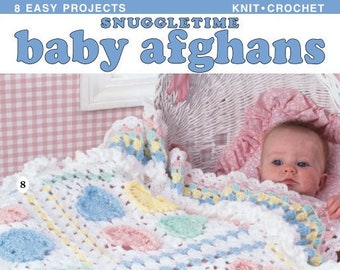 Leisure Arts Snuggletime Baby Afghans Vintage Crochet Knitting Pattern PDF Instant Download Ebook