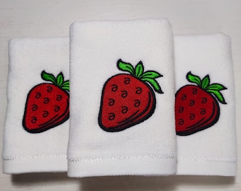 Embroidered, Highly Absorbent, Ultra Soft,  Premium and Quick -Drying 3-Piece Towel Terry Velour Fingertip Hand Towels. Dish Towels.