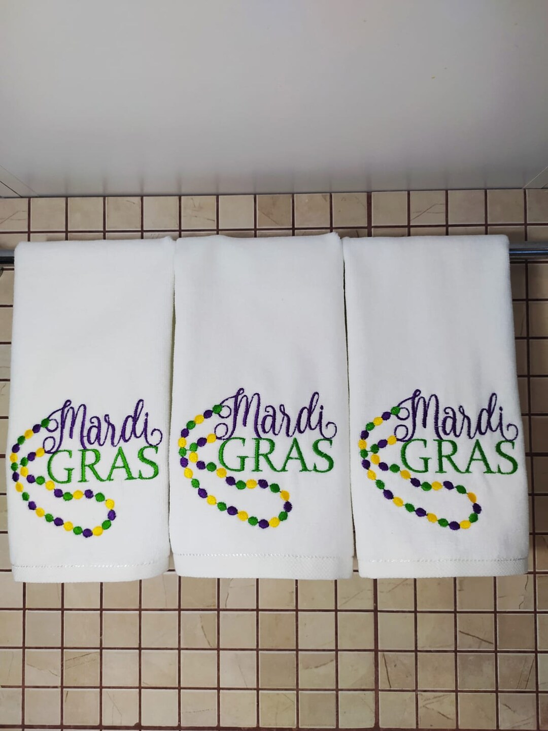 mardi gras bathroom hand towels
