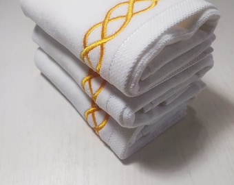3Pack Embroidered Towel. Highly Absorbent -Quick Dry Terry Velour Fingertip Towel. Kitchen & Bath Hand Towel. Guest, Mother's Day Gift
