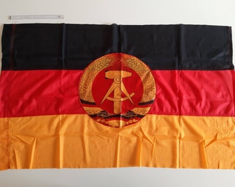 unbenutzte DDR Fahne 1987 original kommunistische DDR Fahne NVA Stasi Honecker 60x100 Seidenbanner