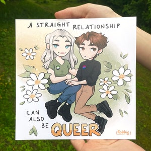A straight relationship can also be queer Art Print, Queer original characters (A4 & A5)