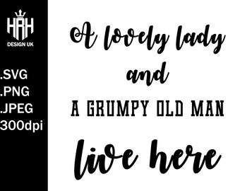 IFHUH A Lovely Lady and A Grumpy Old Man Live Here Doormat Funny Doormat Sayings Front Door Mat Rubber Non Slip Backing Funny Welcome Mat Indoor Outdoor Rug 23.6 in(W) X