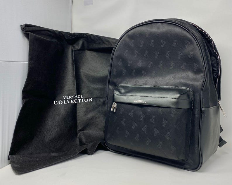 Versace Collection Black Medusa Makeup Bag Backpack – New with Tags & Dust Pouch (VIP Gift) Beauty Bag