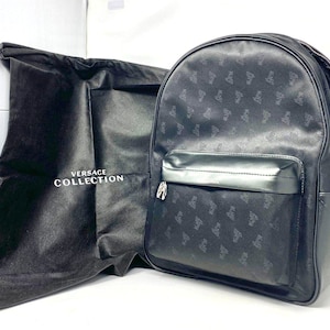 Versace Collection Black Medusa Makeup Bag Backpack – New with Tags & Dust Pouch (VIP Gift) Beauty Bag