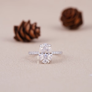 3.52 CT Oval Moissanite Engagement Ring 14k Solid Gold Ring Oval Cut Wedding Ring Oval Solitaire Ring Anniversary Ring Promise Ring Gift Her