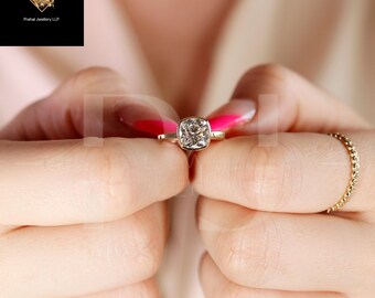 2 CT Cushion Cut Moissanite Engagement Ring, Cushion Cut Engagement Ring, Cushion Solitaire, 2ct Cushion Cut, Solitaire Engagement Ring
