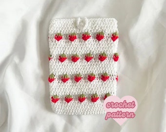 CROCHET PATTERN Crochet Strawberry Kindle Case Pattern Only, digital crochet kindle case PDF pattern