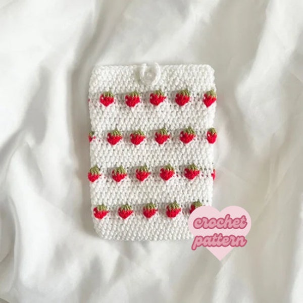 PATRON AU CROCHET Patron pour Kindle aux fraises au crochet uniquement, patron PDF pour Kindle au crochet numérique