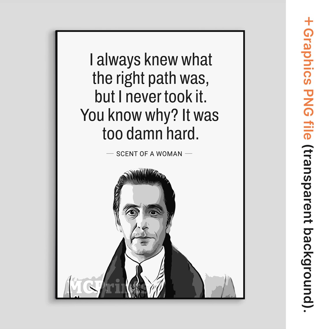 Scent of A Woman Al Pacino Movie Poster Print, Aesthetic Film Print for