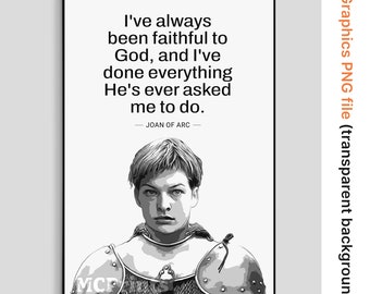 Joan Of Arc Movie Quote Print, Minimal Film Poster For Room Decor, Movie Quotes Wall Art, DIGITAL DOWNLOAD.