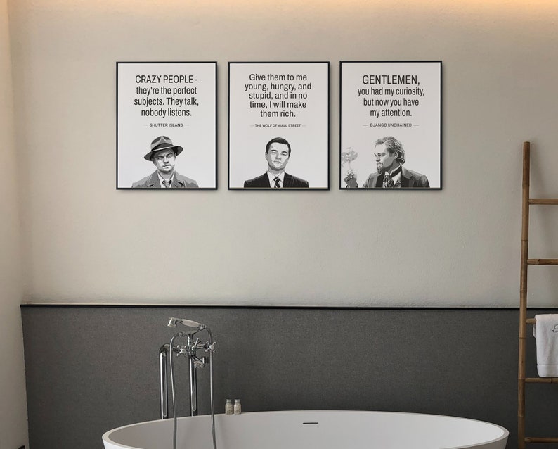 Leonardo Dicaprio Movie Poster Prints Set of 3 Printable Etsy