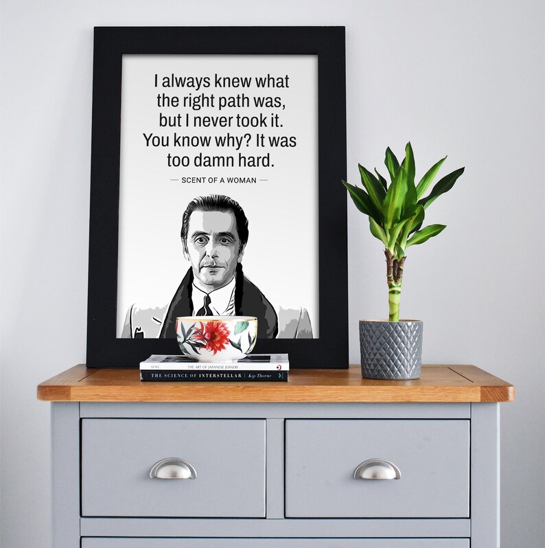 Scent of A Woman Al Pacino Movie Poster Print, Aesthetic Film Print for
