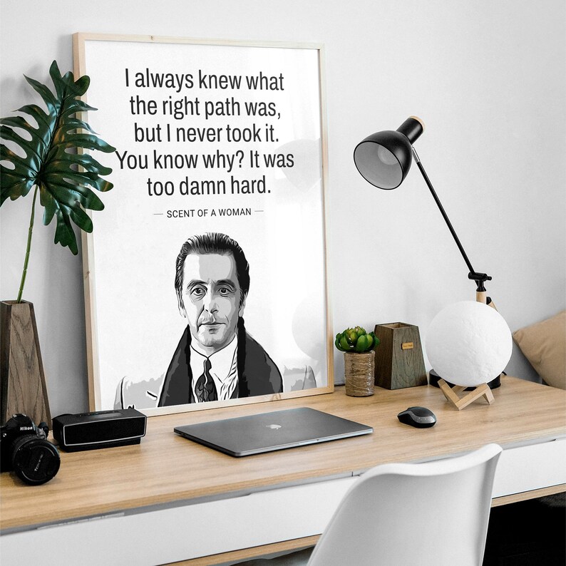 Scent of A Woman Al Pacino Movie Poster Print, Aesthetic Film Print for