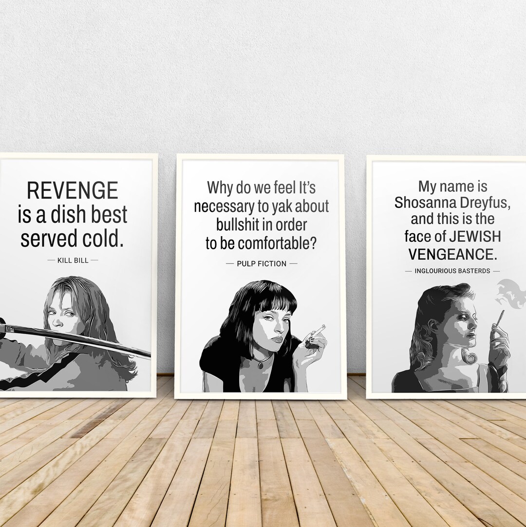 Printable Quentin Tarantino Posters Set of Three Movie - Etsy
