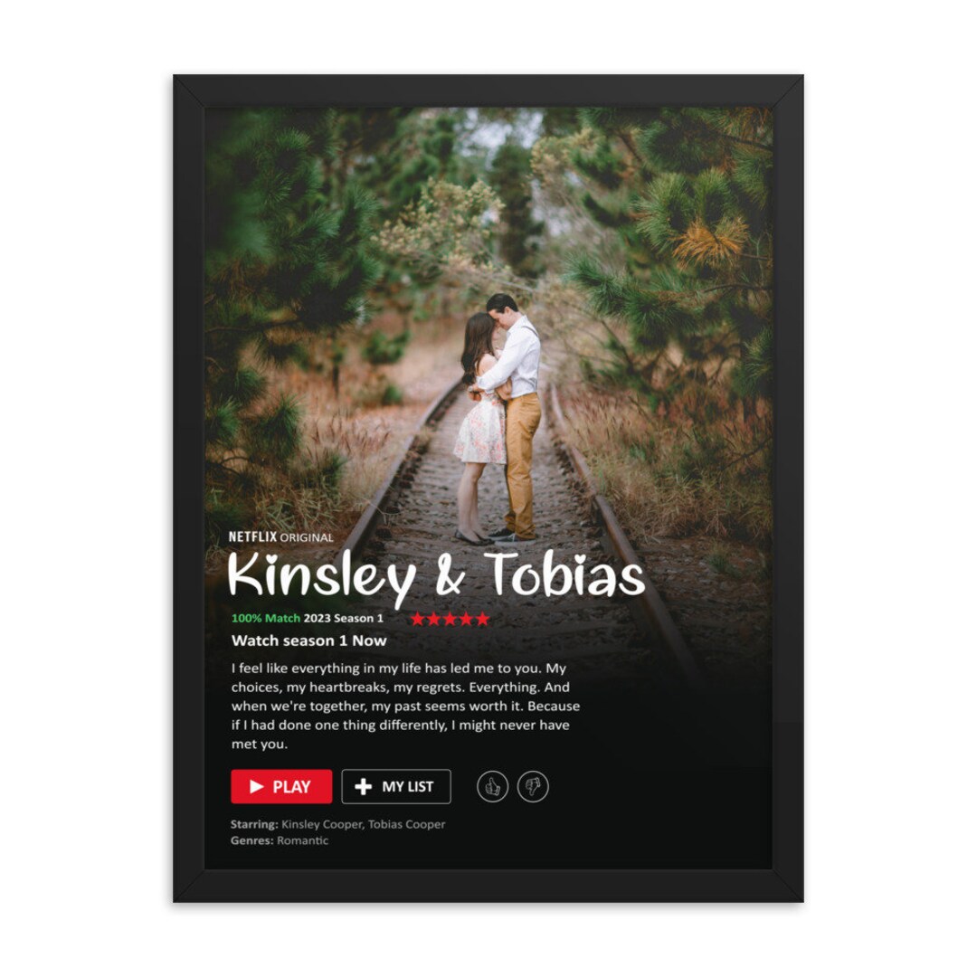 Custom Netflix Poster for Couples Personalized Relationship Art Print ...