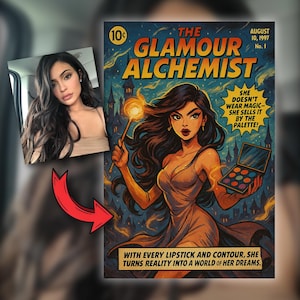 Pôster personalizado de capa de história em quadrinhos – Transforme qualquer um em um super-herói!