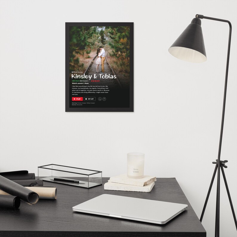 Custom Netflix Poster | Personalized Couple Art Print (Digital File) image 4