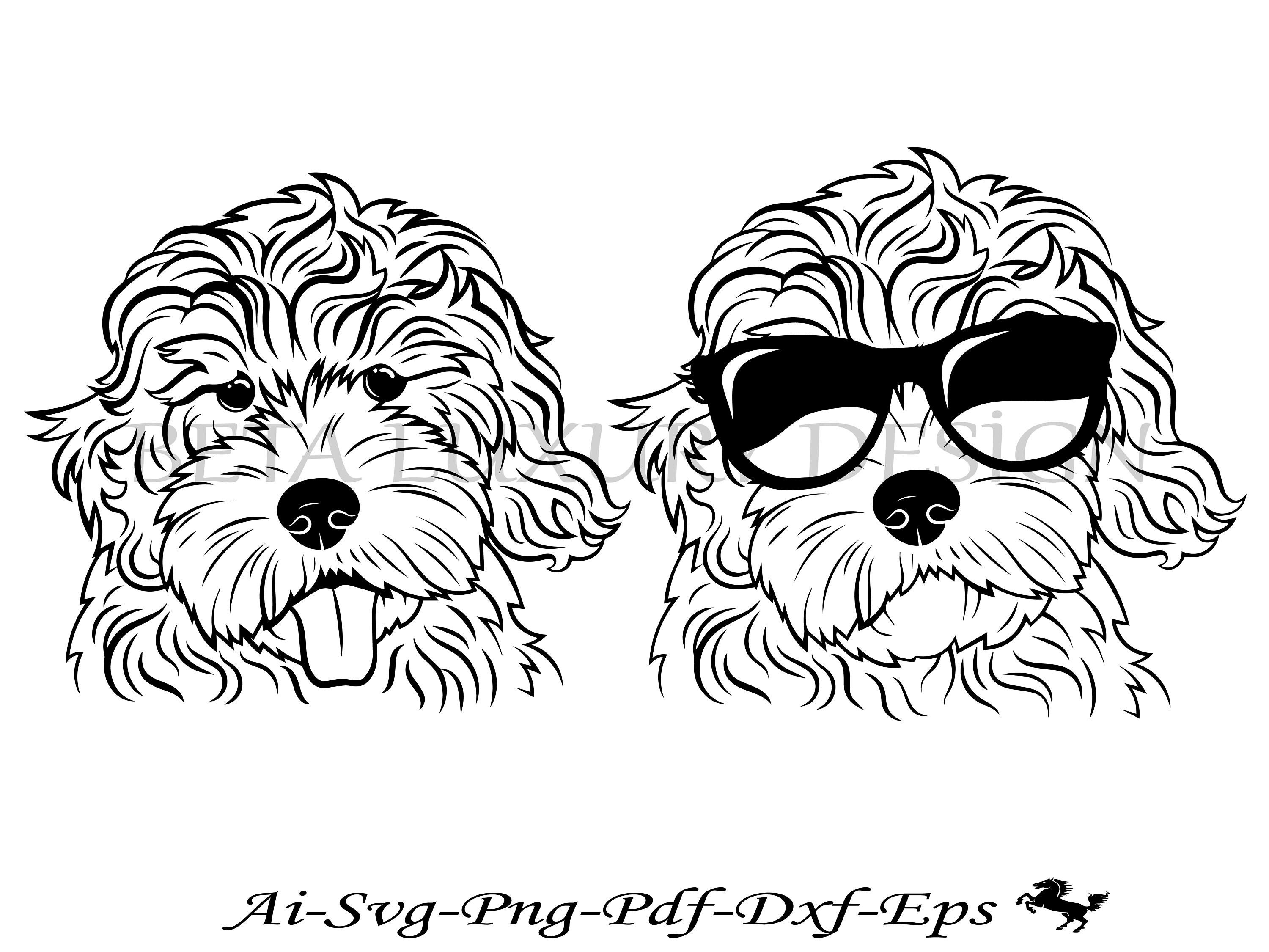 Goldendoodle SVG, Hunde Silhouetten, Hunde SVG, Digitale Schneidedatei Svg,Dxf,Eps,Ai,Png,Pdf