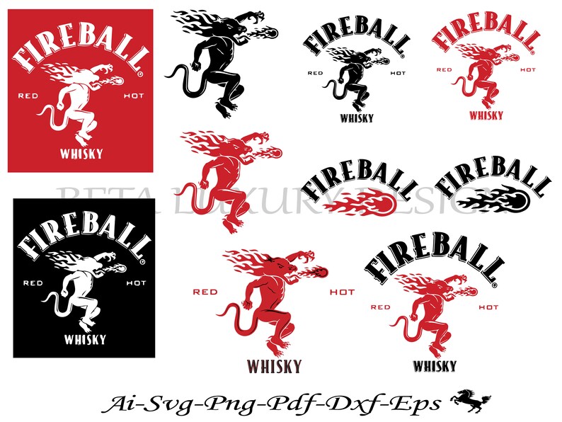Fireball Cinnamon Whiskey Svgfireball Whiskey Svgbrand - Etsy