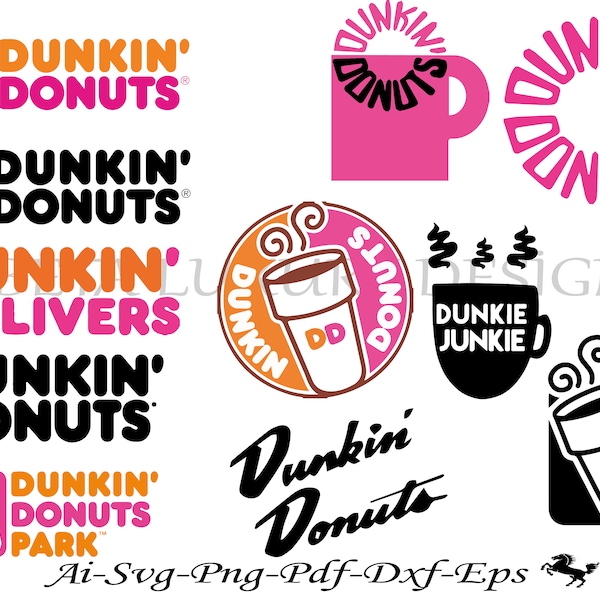 Dunkin Donuts Svg Bundle, Dunkin Donuts Coffee Svg,DDonuts Logo Svg,Hot Coffee Svg,Iced Coffee Svg