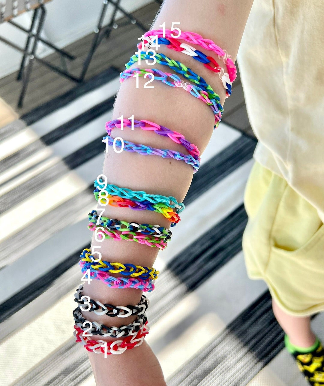 Rainbow Loom Bracelet - Etsy UK in 2023 | Rainbow loom bracelets easy,  Rainbow loom bracelets, Rainbow loom rubber bands