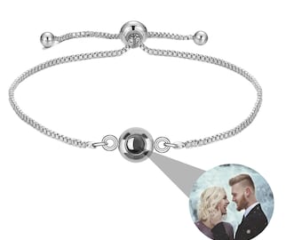 Personalized Projection Photo Bracelet,Custom Photo Minimalist Bracelet,Memorial Personalized Photo Bracelet,Couple Bracelet,Gift for Her