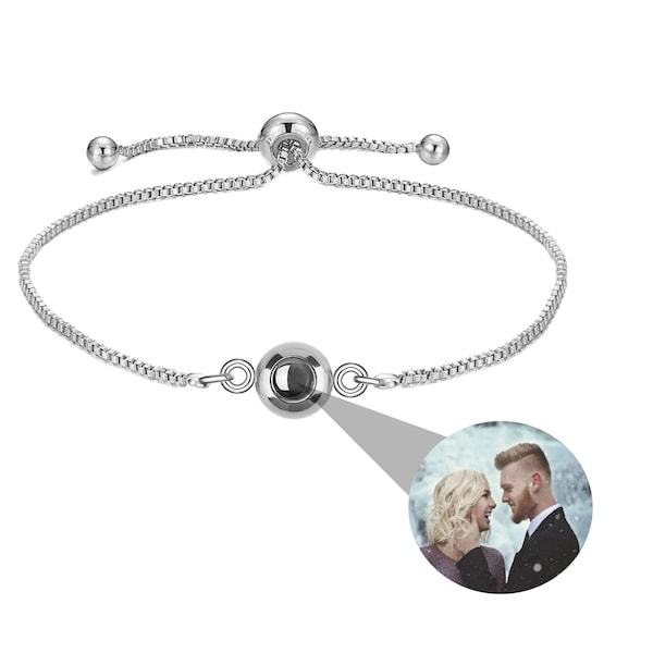 Personalized Projection Photo Bracelet,Custom Photo Minimalist Bracelet,Memorial Personalized Photo Bracelet,Couple Bracelet,Gift for Her