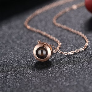 Sterlingsilber-Projektion Halskette, benutzerdefinierte Foto Halskette, Erinnerungsfoto Halskette, Geburtstagsgeschenk, Valentinstag Geschenk, Geschenk für sie