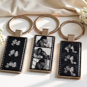 Llavero personalizado con foto en tira de película, llavero personalizado con foto, regalo para parejas, aniversario para él, ella, novio, novia, regalos de cumpleaños